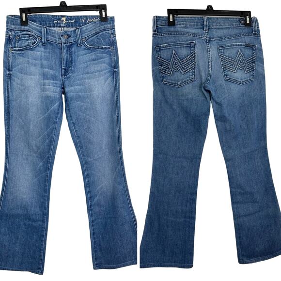 7 For All Mankind Denim - 7 For All Mankind Women's A Pocket Flare Medium Wash Jeans